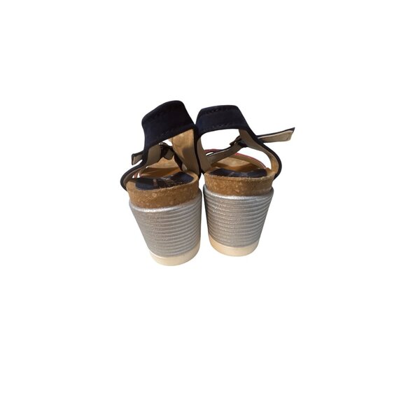 Zapatos Red & Navy Wedge Sandals Size 9 Made In Spain For Women NWOT - Picture 4 of 6